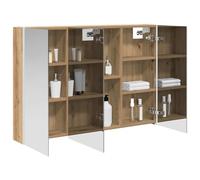 vidaXL Armoire de salle de bain miroir en chêne artisanal, 103,5 x 15,5 x 70 cm, rectangulaire, design moderne avec des solutions optimisées pour les petits espaces, organisation élégante et