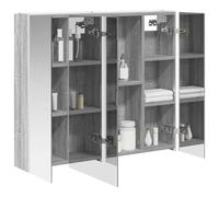 vidaXL Armoire de salle de bain miroir gris Sonoma 83,5 x 15,5 x 70 cm, rectangulaire, design moderne avec des solutions de stockage optimisées pour les petits espaces, organisation élégante et