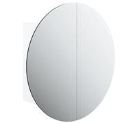 vidaXL Armoire de salle de bain Miroir rond LED, rangement blanc 47x47x17,5 cm