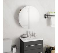 Vidaxl Armoire De Salle De Bain Miroir Rond Et Led Chêne 40x40x17,5 Cm Multicolore