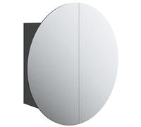 vidaXL Armoire de salle de bain Miroir rond avec LED Noir 47x47x17,5 cm