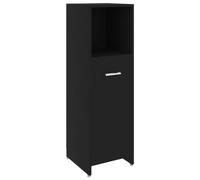 vidaXL Armoire de Salle de Bain, Meuble de Rangement avec Compartiment et Porte, Armoire de Toilette Maison Intérieur, Noir Bois d’Ingénierie