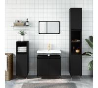 Vidaxl Armoire De Salle De Bain Noir 58x33x60 Cm Bois D'ingénierie Marron