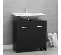 Armoire de salle de bain noir 60x33x61 cm Bois d ingénierie Noir G