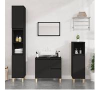 vidaXL Armoire de salle de bain noir 65x33x60 cm bois d'ingénierie 819821