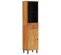 vidaXL Armoire de Salle de Bain, Placard avec Pieds et Porte, Meuble de Rangement, Organisateur de Toilette, Moderne, Bois Massif d'Acacia