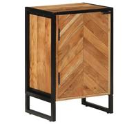 vidaXL Armoire de Salle de Bain, Placard de Toilette avec Porte et Compartiment, Meuble de Rangement, Moderne, Bois Massif d'Acacia et Fer
