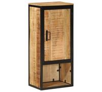 vidaXL Armoire de Salle de Bain, Placard de Toilette avec Porte et Compartiment, Meuble de Rangement, Moderne, Bois Massif Manguier et Fer