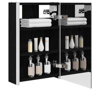 vidaXL Armoire de salle de bain rectangulaire avec miroir en chêne noir, 33 x 11,5 x 50 cm, design moderne avec des solutions optimisées pour les petits espaces, organisation élégante et fonctionnelle
