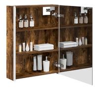 vidaXL Armoire de salle de bain rectangulaire en chêne fumé 53,5 x 15,5 x 70 cm, design moderne, avec des solutions de stockage optimisées pour les petits espaces, organisation élégante et