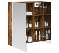 vidaXL Armoire de salle de bain rectangulaire en chêne fumé 63,5 x 15,5 x 70 cm, design moderne, avec des solutions de stockage optimisées pour les petits espaces, organisation élégante et