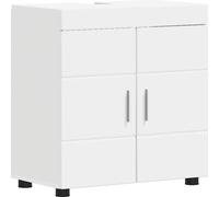 vidaXL Armoire de salle de bains lavabo avec porte blanc 60 x 34 x 63 cm