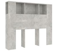 VidaXL Armoire de Tête de Lit Avec Rangement, Accessoire de Lit, Meuble de Chambre à Coucher Intérieur, Gris Béton 120x18,5x102,5 cm