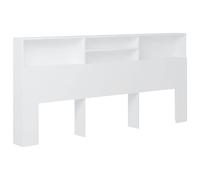 vidaXL Armoire tête de lit murale avec rangement Meuble de chambre Blanc 220x19x103,5 cm