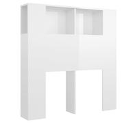 Vidaxl Armoire De Tête De Lit Blanc Brillant 100x18,5x102,5 Cm Multicolore