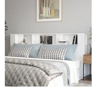 vidaXL Armoire de tête de lit Blanc brillant 220x18,5x104,5 cm 811967