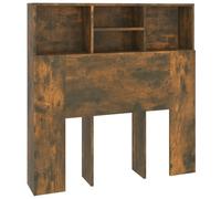 vidaXL Armoire tête de lit murale avec rangement pour lit simple Chêne fumé 100x19x103,5 cm