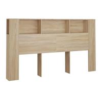 vidaXL Armoire de Tête de Lit Murale Meuble de Chambre à Coucher Tête de Lit avec Rangement Accessoire de Lit Intérieur Chêne Sonoma 180x18,5x104,5 cm