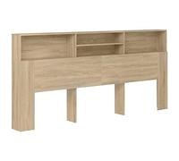 vidaXL Armoire de Tête de Lit Murale Meuble de Chambre à Coucher Tête de Lit avec Rangement Accessoire de Lit Intérieur Chêne Sonoma 220x19x103,5 cm