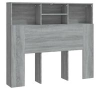 vidaXL Armoire de Tête de Lit Murale Meuble de Chambre à Coucher Tête de Lit avec Rangement Accessoire de Lit Double Sonoma Gris 120x19x103,5 cm