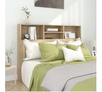 vidaXL Armoire de tête de lit 811865 – Chêne Sonoma 140x19x103,5 cm avec rangement Multicolore