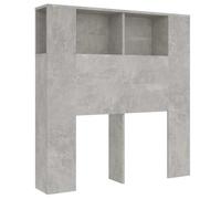 vidaXL Armoire de Tête de Lit Murale Meuble de Chambre à Coucher Tête de Lit avec Rangement Accessoire de Lit Intérieur Gris Béton 100x18,5x102,5 cm