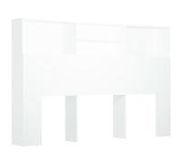 vidaXL Armoire de Tête de Lit Murale Meuble de Chambre à Coucher Tête de Lit avec Rangement Accessoire de Lit Intérieur Blanc 160x19x103,5 cm