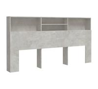 vidaXL Armoire de Tête de Lit Murale Meuble de Chambre à Coucher Tête de Lit avec Rangement Accessoire de Lit Intérieur Gris Béton 200x19x103,5 cm