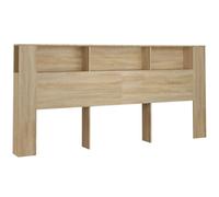 vidaXL Armoire de Tête de Lit Murale Meuble de Chambre à Coucher Tête de Lit avec Rangement Accessoire de Lit Intérieur Chêne Sonoma 220x18,5x104,5 cm