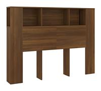 vidaXL Armoire de Tête de Lit Murale Meuble de Chambre à Coucher Tête de Lit avec Rangement Accessoire de Lit Double Chêne Marron 140x18,5x104,5 cm