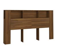 vidaXL Armoire de Tête de Lit Murale Meuble de Chambre à Coucher Tête de Lit avec Rangement Accessoire de Lit Double Chêne Marron 180x18,5x104,5 cm
