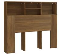 vidaXL Armoire de Tête de Lit Murale Meuble de Chambre à Coucher Tête de Lit avec Rangement Accessoire de Lit Double Chêne Marron 120x19x103,5 cm