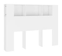 vidaXL Armoire de Tête de Lit Murale Meuble de Chambre à Coucher Tête de Lit avec Rangement Accessoire de Lit Intérieur Blanc 140x18,5x104,5 cm