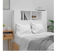 Armoire de Tête de Lit Murale Meuble de Chambre à Coucher Tête de Lit avec Rangement Accessoire de Lit Intérieur Blanc 100x18,5x104,5 cm