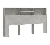 vidaXL Armoire de Tête de Lit Murale Meuble de Chambre à Coucher Tête de Lit avec Rangement Accessoire de Lit Intérieur Gris Béton 180x19x103,5 cm