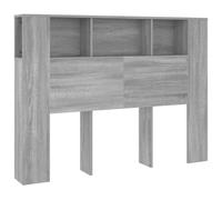vidaXL Meuble tête de lit mural avec rangement pour lit double Sonoma Gris 140x18,5x104,5 cm