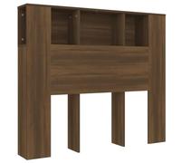 vidaXL Armoire de Tête de Lit, Tête de Lit avec Rangement, Accessoire de Lit Double, Meuble de Chambre à Coucher Intérieur, Chêne Marron 120x18,5x102,5 cm