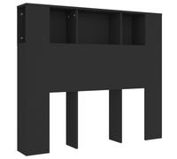 vidaXL Armoire de tête de lit avec rangement – Noir 120x18,5x102,5 cm
