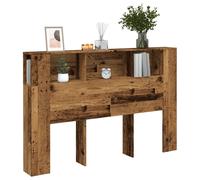 vidaXL tête de lit avec espace de rangement, murale, aspect bois recyclé, 160 x 18,5 x 103,5 cm