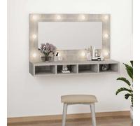 vidaXL Armoire de toilette avec LED gris béton 90x31,5x62 cm
