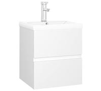 Armoire d évier avec lavabo intégré blanc bois d ingénierie Blanc G