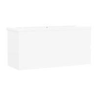 vidaXL Armoire d'Evier avec Lavabo Intégré Placard de Salle de Bain Meuble de Rangement Armoire de Rangement Toilette Intérieur Blanc Aggloméré