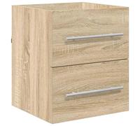 Meuble lavabo mural - vidaXL - Chêne Sonoma - Bois d'ingénierie - 41x38,5x48 cm - Tiroirs à roulement à billes