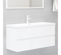 vidaXL Armoire d'évier Blanc 100x38,5x45 cm Bois d'ingénierie