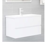 vidaXL Armoire d'évier Blanc 80x38,5x45 cm Aggloméré