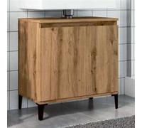 vidaXL Armoire d'évier chêne artisanal 58x33x60 cm bois d'ingénierie, meuble de lavabo de salle de bain, meuble de salle de 857118 Marron