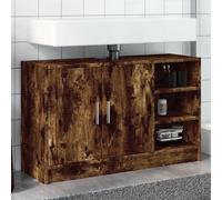 Vidaxl Armoire D'évier Chêne Fumé 90x29x55 Cm Bois D'ingénierie Marron