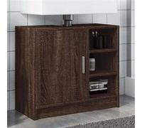 vidaXL Armoire d'évier chêne marron 63x29x55 cm bois d'ingénierie, armoire de salle de bain, armoire de rangement salle de 848135