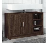 vidaXL Armoire d'évier chêne Marron 90x29x55 cm Bois d'ingénierie, Armoire de Salle de Bain, Armoire de Rangement Salle de Bain, Meuble lavabo de Salle de Bain
