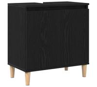 Meuble Sous Évier Vidaxl Noir Chêne 58x33x60 Cm Bois D'ingénierie Noir